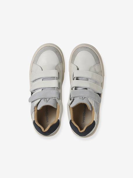 Trainers with Leather Hook-&-Loop Straps for Children ecru+set white 