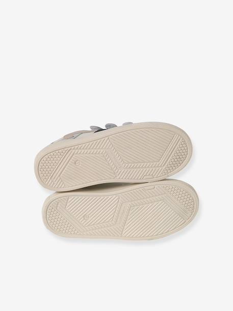 Trainers with Leather Hook-&-Loop Straps for Children ecru+set white 
