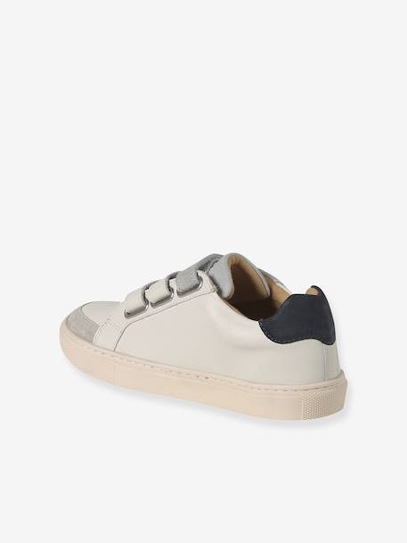 Trainers with Leather Hook-&-Loop Straps for Children ecru+set white 