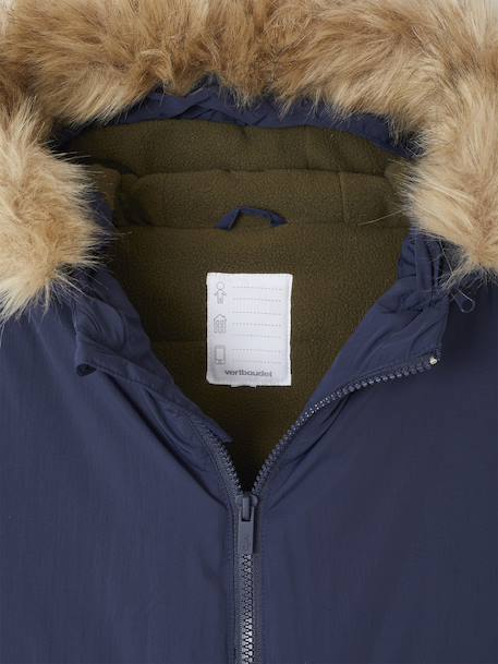 Hooded Parka for Boys navy blue 