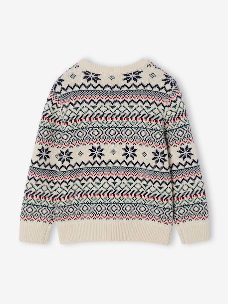 Round Neck Jacquard Jumper for Boys printed white 