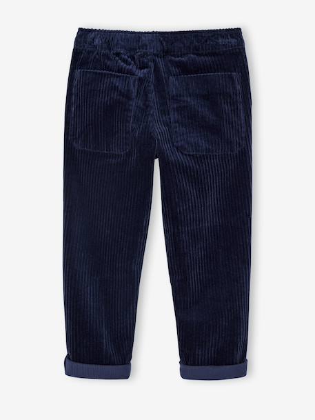 Corduroy Trousers, Easy to Slip On, for Boys beige+navy blue+slate blue 
