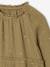 Set of 3 dress + sherpa cardigan + girls tights olive 