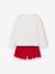 T-Shirt & Glittery Velour Shorts Christmas Set for Girls red 