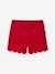 T-Shirt & Glittery Velour Shorts Christmas Set for Girls red 