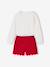 T-Shirt & Glittery Velour Shorts Christmas Set for Girls red 