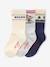 Set of 3 pairs of boys' Christmas socks in bouclé knit ecru 