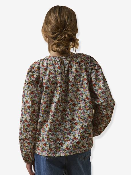 Blouse for Girls in Liberty Libby Fabric, CYRILLUS rose 