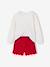 T-Shirt & Glittery Velour Shorts Christmas Set for Girls red 