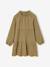 Set of 3 dress + sherpa cardigan + girls tights olive 