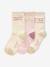 Set of 3 Pairs of Christmas Socks for Girls ecru 