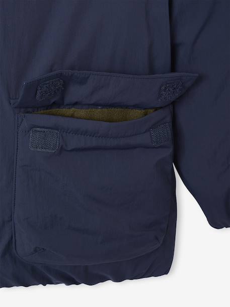 Hooded Parka for Boys navy blue 