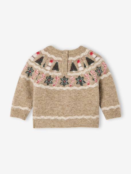 Baby boy Christmas jacquard jumper marl beige 
