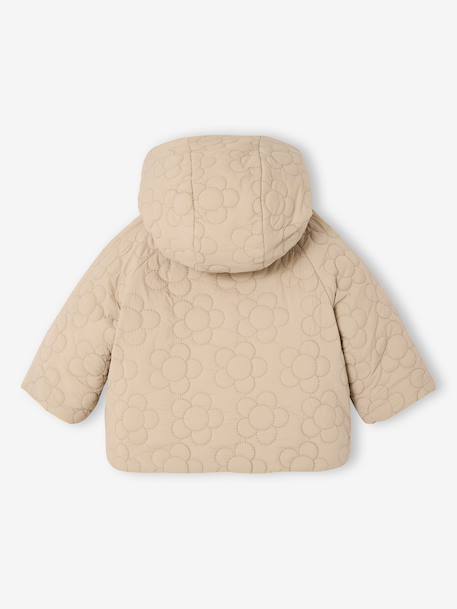 Fancy quilted coat for babies beige 