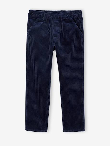 Corduroy Trousers, Easy to Slip On, for Boys beige+navy blue+slate blue 