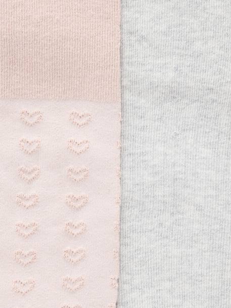 Pack of 2 pairs of baby girl's tights nude pink 