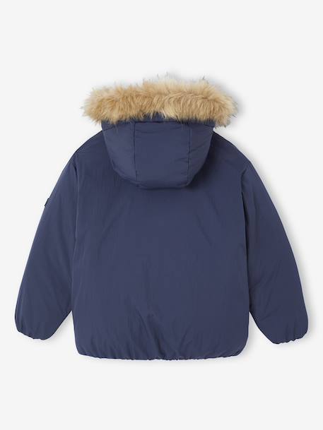 Hooded Parka for Boys navy blue 