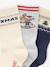 Set of 3 pairs of boys' Christmas socks in bouclé knit ecru 