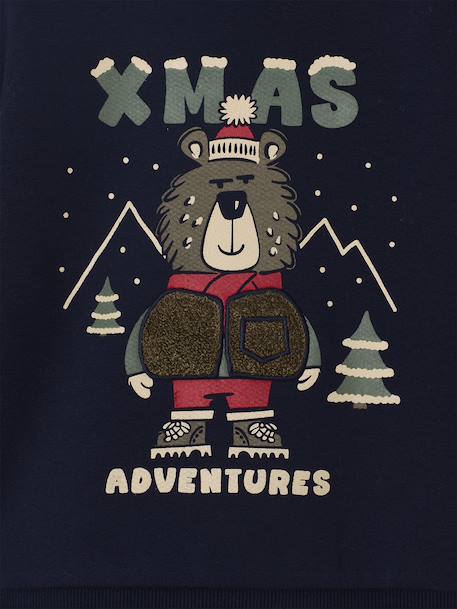 Printed Christmas Sweatshirt for Boys navy blue 