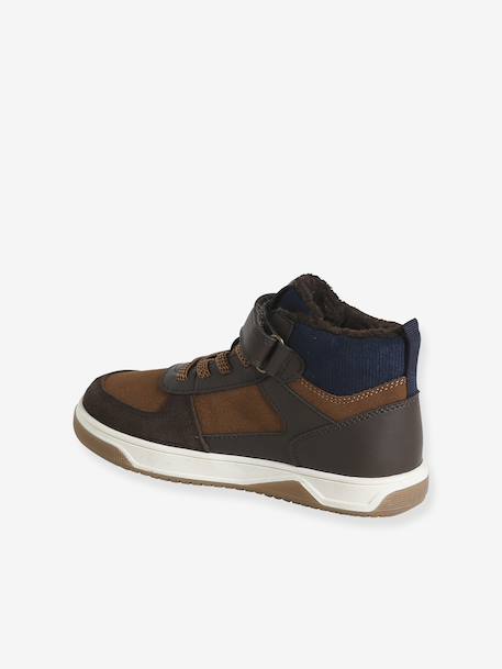 Lined Synthetic Trainers with Elasticated Laces and Hook-&-Loop Fasteners, for Boys brown 