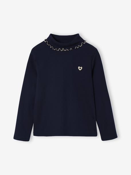 Pack of 2 Rib Knit Polo Neck Tops for Girls ecru 