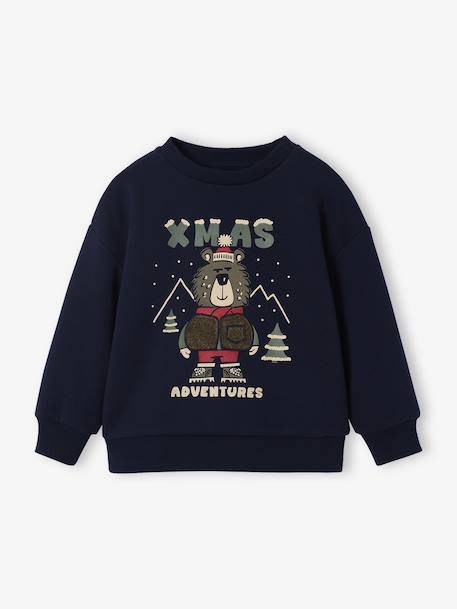 Printed Christmas Sweatshirt for Boys navy blue 
