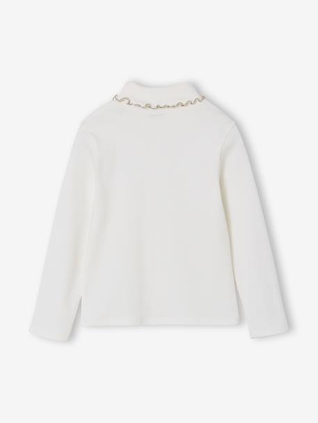Pack of 2 Rib Knit Polo Neck Tops for Girls ecru 