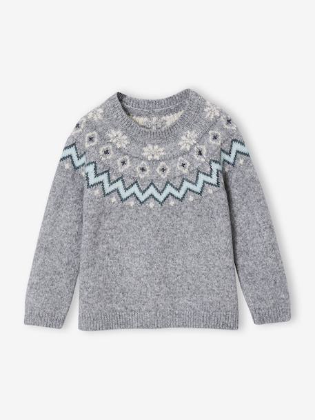 Christmas Jacquard Jumper for Boys, Family Capsule Collection marl grey 