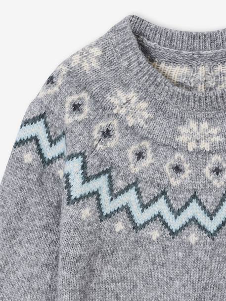 Christmas Jacquard Jumper for Boys, Family Capsule Collection marl grey 