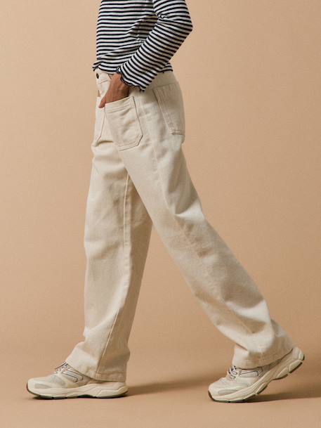 Girl's straight-leg jeans by CYRILLUS ecru 