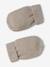 Beanie, Mittens & Booties + Pouch Set for Newborns marl beige+white 