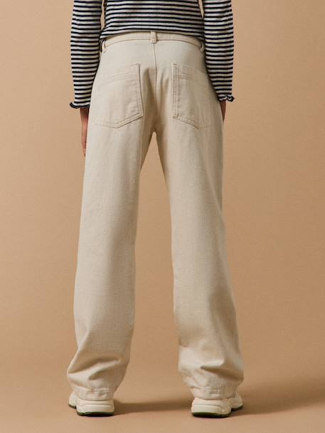 Girl's straight-leg jeans by CYRILLUS ecru 