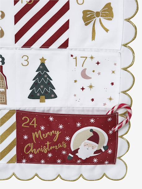 Fabric garland advent calendar golden beige 