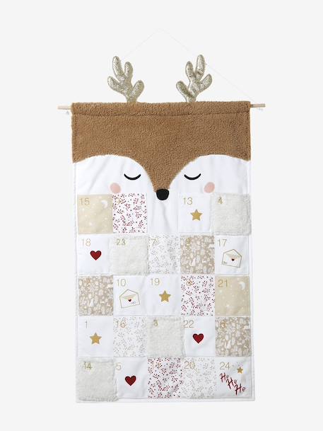 Sherpa Reindeer Advent Calendar golden beige 