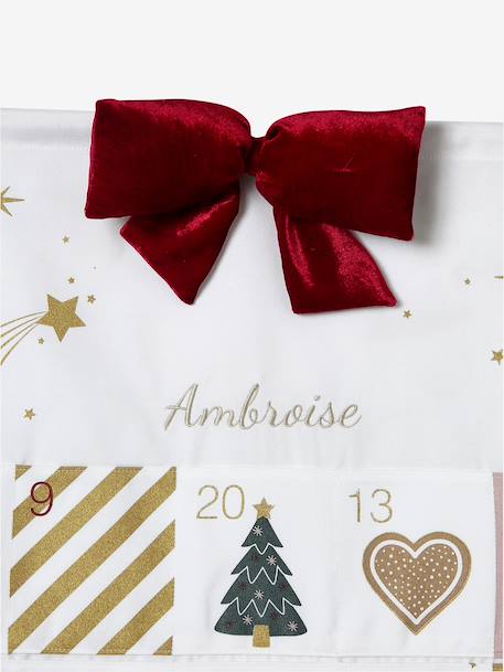 Fabric garland advent calendar golden beige 