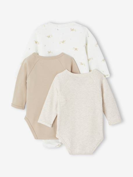 Set of 3 Items for Newborns: 1 Sleepsuit + 2 Bodysuits ecru 