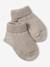 Beanie, Mittens & Booties + Pouch Set for Newborns marl beige+white 