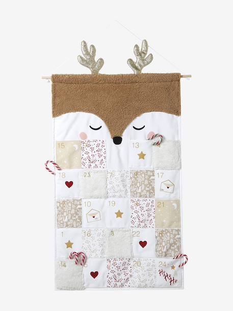 Sherpa Reindeer Advent Calendar golden beige 