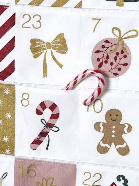 Fabric garland advent calendar golden beige 