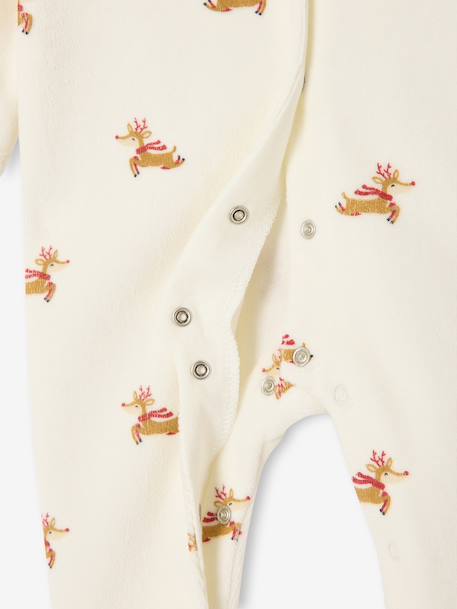 Footed Jumpsuit & Beanie Combo, Christmas Capsule Collection ecru 