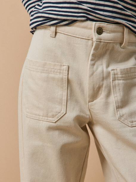 Girl's straight-leg jeans by CYRILLUS ecru 