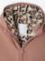 Pramsuit Lined in Faux Leopard Fur for Newborns dusky pink 