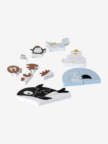 Evolving 3D Ice floe puzzles in FSC® wood white 