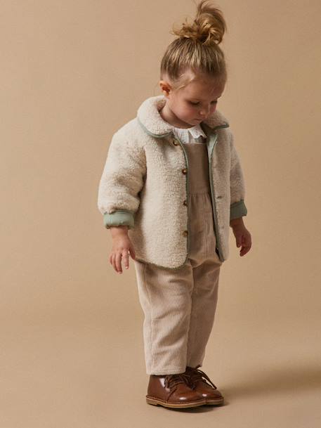 Reversible Jacket for Babies, CYRILLUS aqua green 