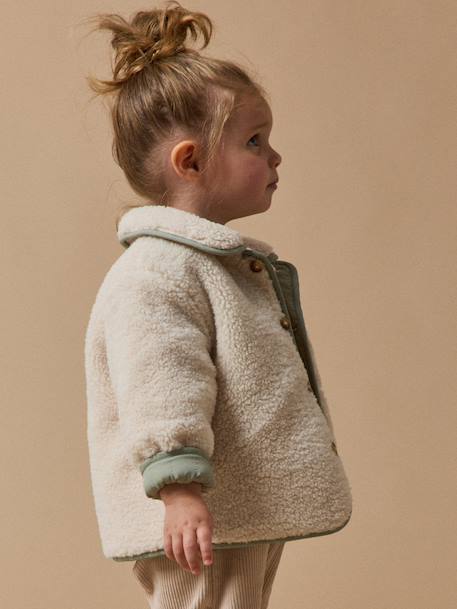 Reversible Jacket for Babies, CYRILLUS aqua green 