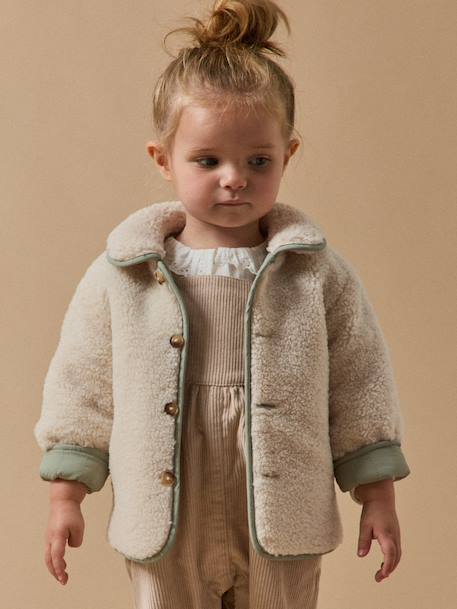 Reversible Jacket for Babies, CYRILLUS aqua green 