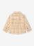 Gingham velvet baby shirt caramel 