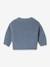 V-neck cardigan for babies in chunky knit chocolate+grey blue 