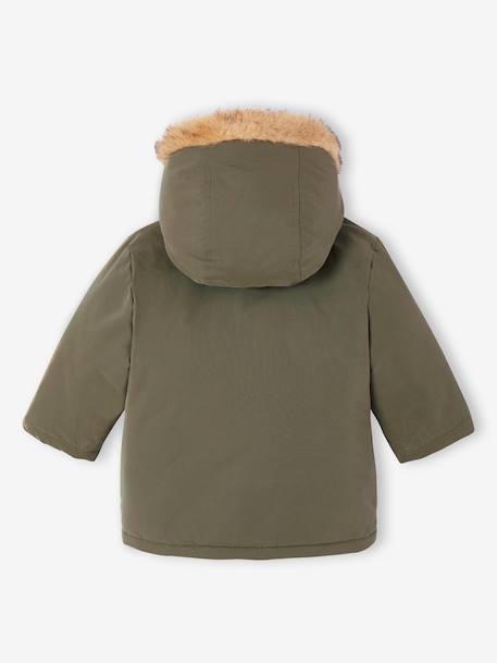 Parka + lightweight jacket 3-in-1 for babies old rose+olive 