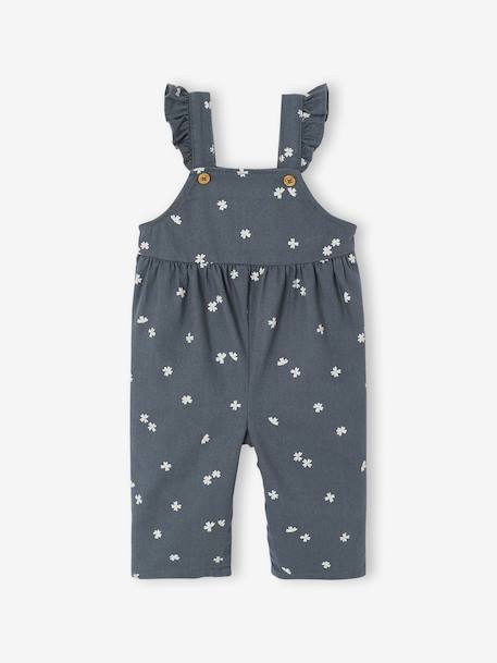 Printed Twill Dungarees for Babies slate grey 